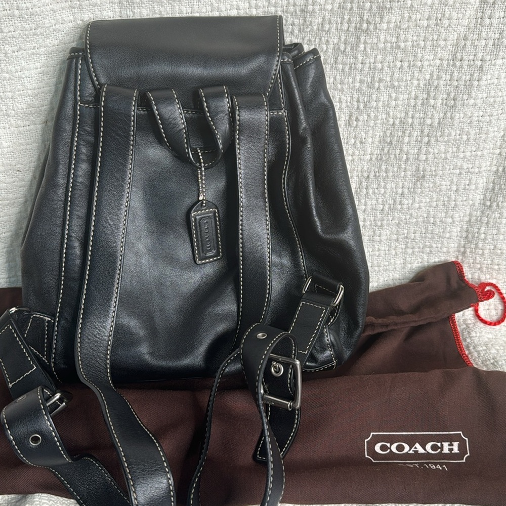 Coach Mini Black Backpack With Silver Hardware! - image 2